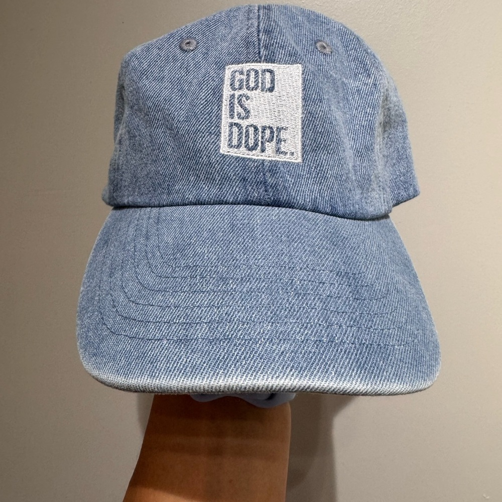 God Is Dope Blue Denim Cap